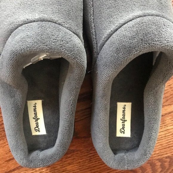 Mens Dearfoams Slippers Shoes Memory Foam Szz M 9 - 10 NWT NEW - Picture 3 of 4
